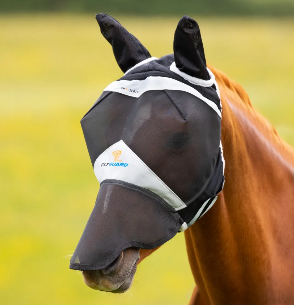 Shires FlyGuard Pro Fine Mesh Fly Mask with Ears & Nose