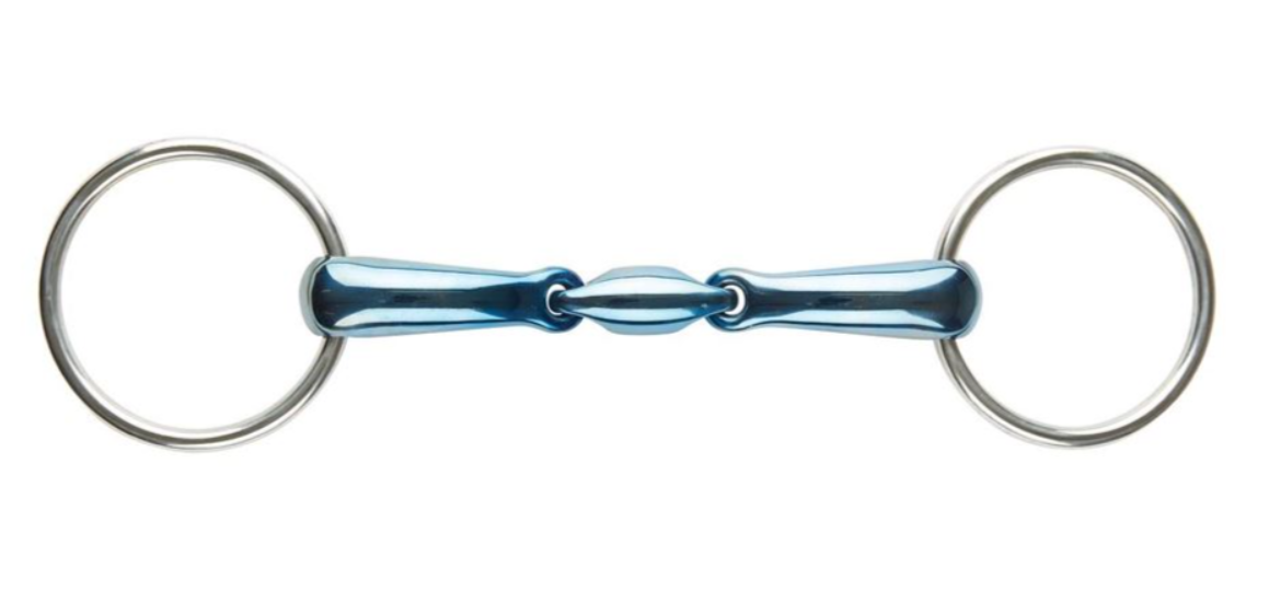 JP Korsteel Blue Steel Oval Link Loose Ring Snaffle Bit