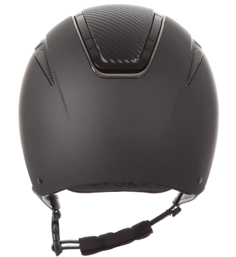 Evoke Callisto Classic Peak Black Carbon Gunmetal Riding Helmet
