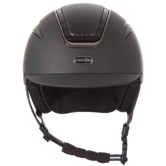 Evoke Callisto Classic Peak Black Carbon Gunmetal Riding Helmet