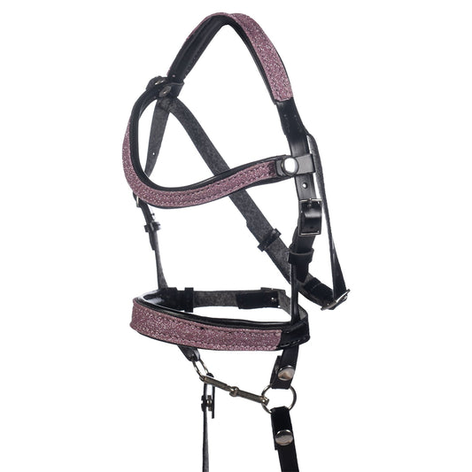 HKM Glitter Hobby Horse Bridle - Black/Pink