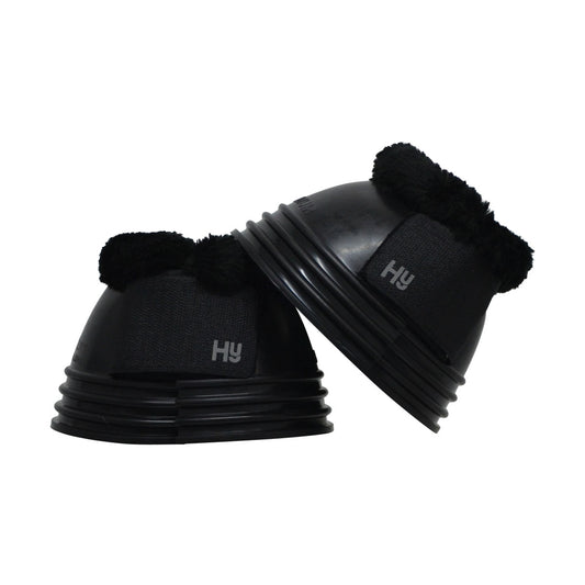 Hy Equestrian Ringed Fleece Topped Overreach Boots Black