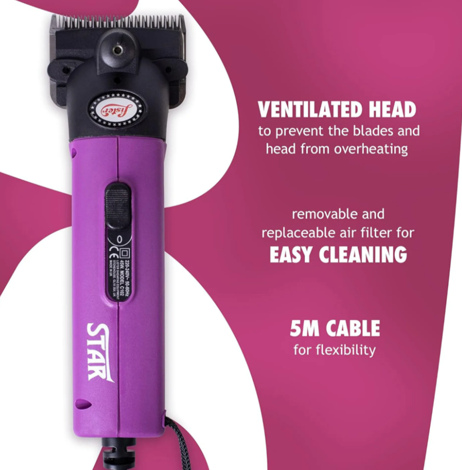 Lister Star Equine Clipper Kit Purple