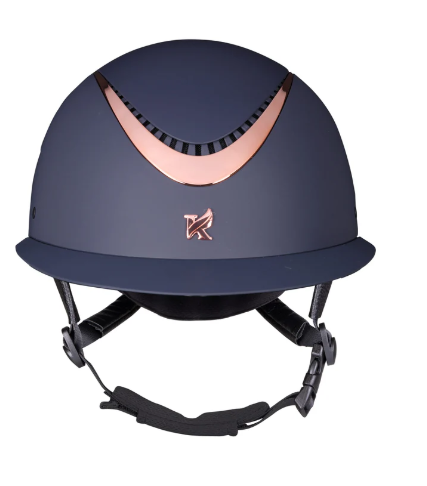 Karben Elisa Ellipse Wide Peak Riding Hat Navy/Rose Gold