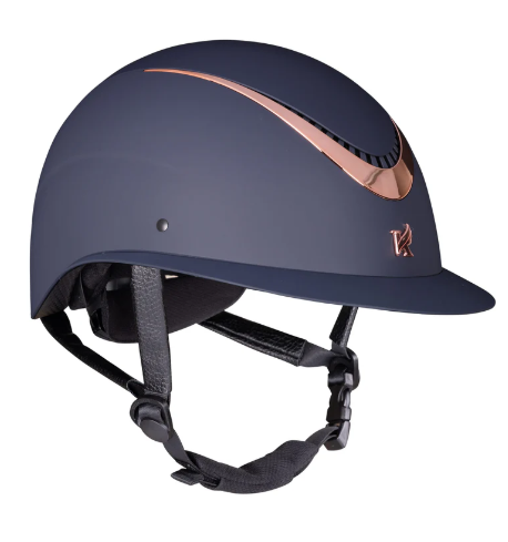 Karben Elisa Ellipse Wide Peak Riding Hat Navy/Rose Gold