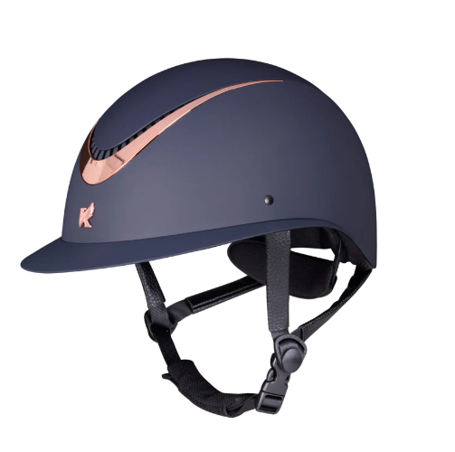 Karben Elisa Ellipse Wide Peak Riding Hat Navy/Rose Gold