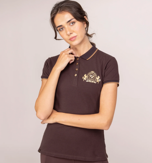 Aubrion Team Short Sleeve Polo Umber Large