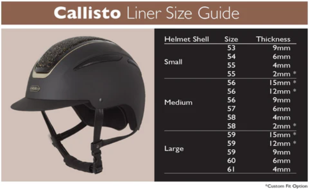 Callisto Removeable Crown Padded Helmet Liner
