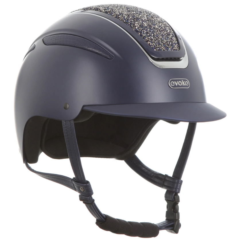 Evoke Callisto Classic Peak Crystal Riding Helmet